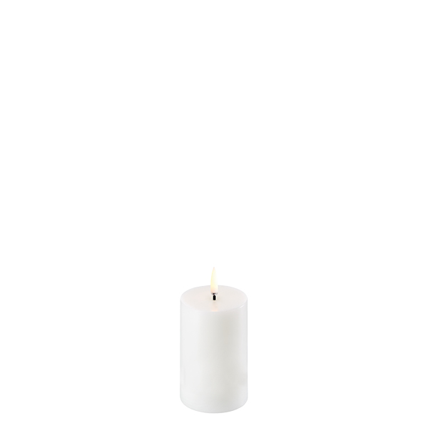 Uyuni stompkaars pillar candle 5 x 7,5 cm Nordic White
